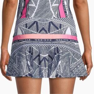 NWT • Lucky in Love • Santa Fe Glow Printed Jersey Tennis Skort • Size L • Navy